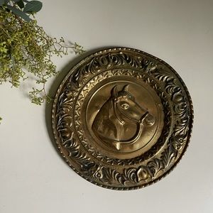 Brass horse medallion